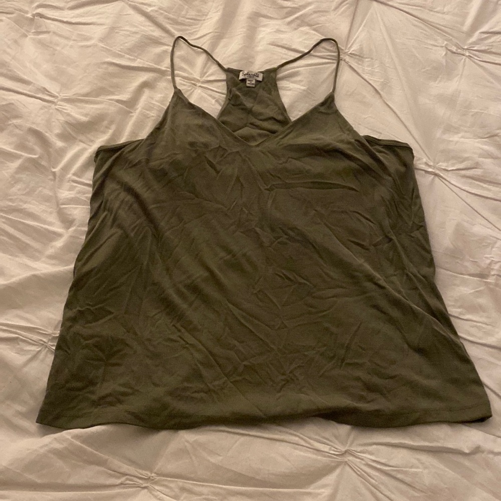 Splendid size L green racer back tank
